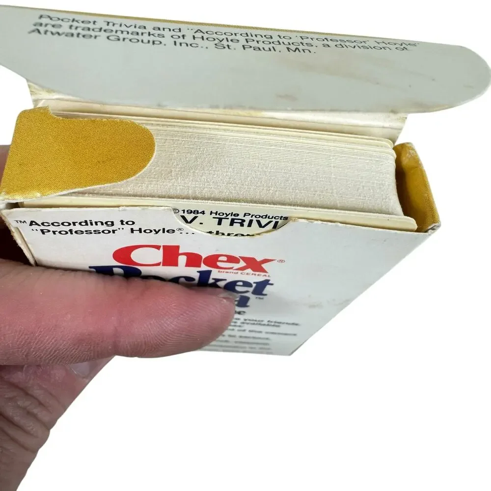 Vintage Chex Cereal Pocket Trivia T.V. Card Game 1980 848‎ Questions